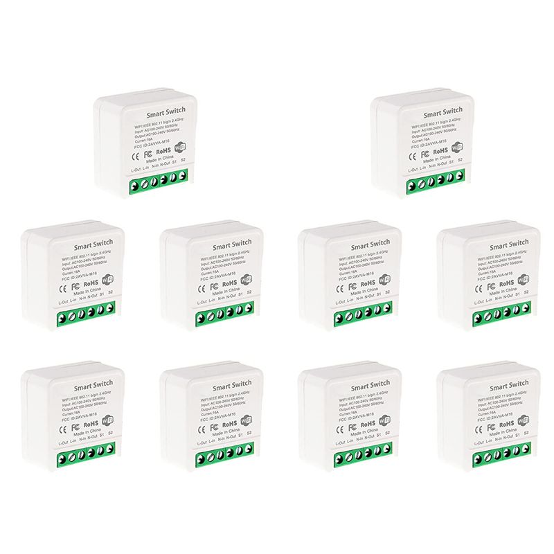 Smart Light Switch Wifi - 10X Mini inteligentny przełącznik Wi-Fi, moduł